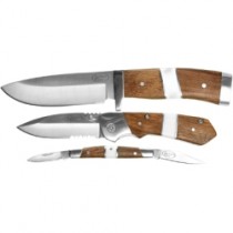 3pc LE Wood Handle Knife Set