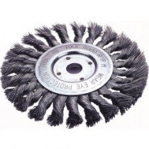 WHEEL BRUSH 4" KNOTTED WIRE
