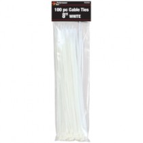 100 Pc 8" Cable Tie Set White