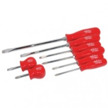 SCREWDRIVER SET PHILLIPS & SLOTTED 8PC RED 