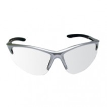 DB2 SAFETY GLS SILVER FRAME/CLR LENS - CLAMSHELL