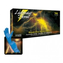 Lightning Storm Large 12" PF Blue Nitrile Gloves