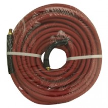 3/8" x 50' 200# Red Rubber Hose Cpld Br 1/4" MxM