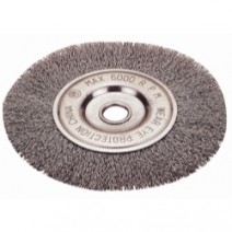 WHEEL BRUSH 4", CRIMPED WIRE, 5/8"-11NC, 1/2"WIDTH
