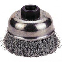 CUP BRUSH, 3", CRIMPED WIRE