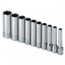 SOCKET SET 1/4IN. DRIVE 10 PC SAE DEEP 6 POINT