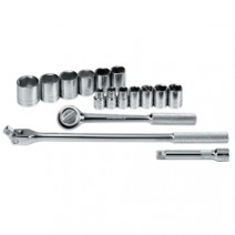 TOOL SET 1/2IN. 16PC SAE 6 POINT W/RATCHET