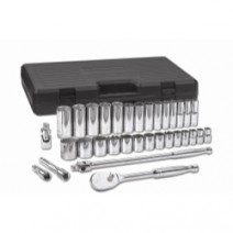 33 PC 1/2" DR 6 PT SAE STD & DEEP SOCKET SET